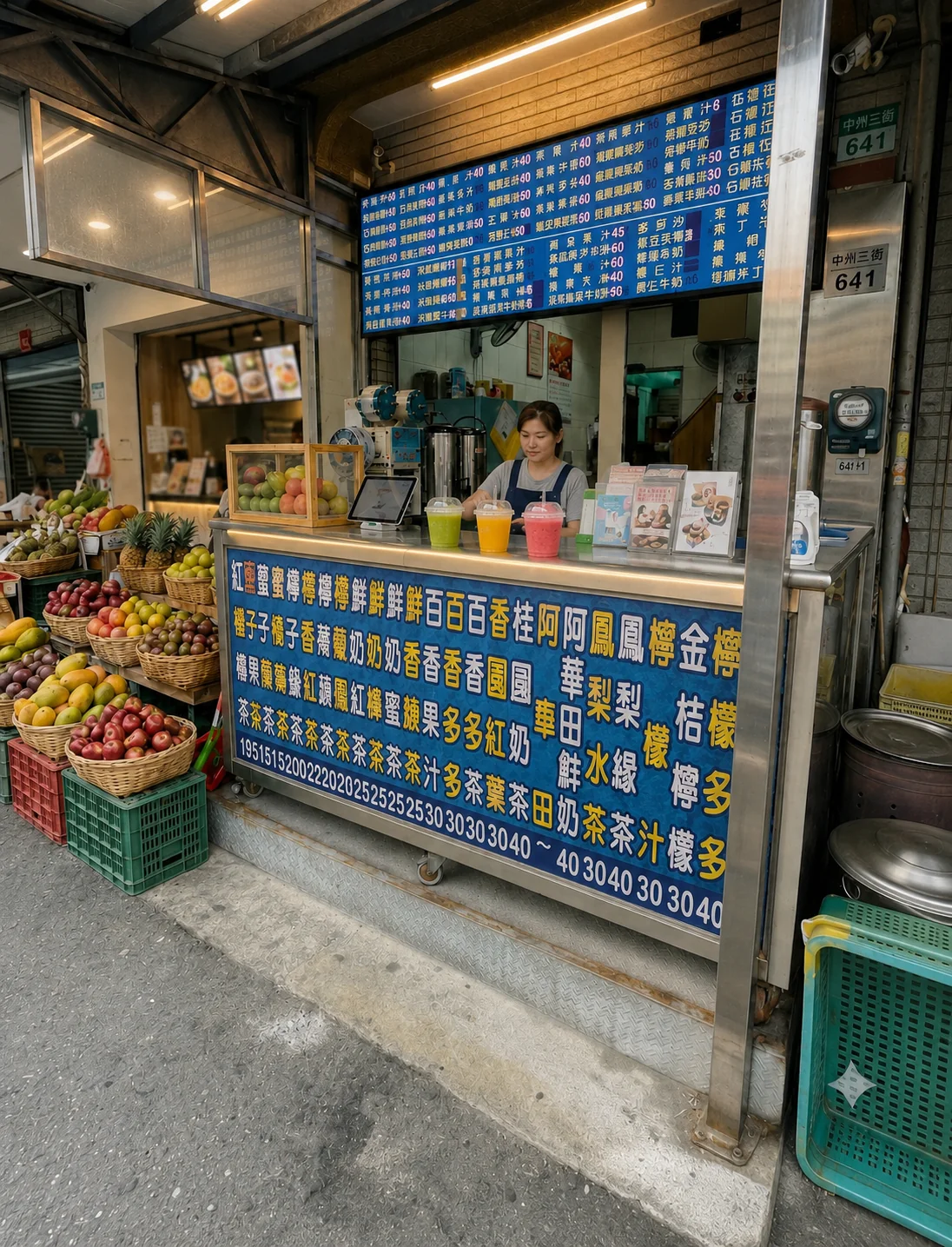 旗津蔬果茶飲店面外觀 · 高雄市旗津區中洲三路641